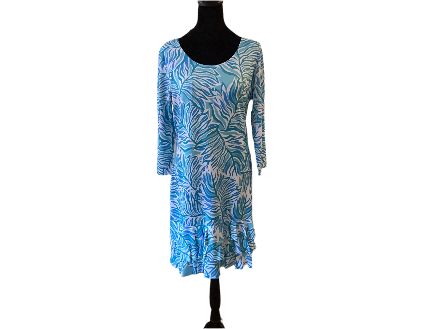 Tango Mango blue turquoise dress with bottom ruffle