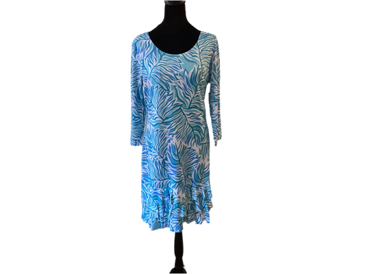 Tango Mango blue turquoise dress with bottom ruffle