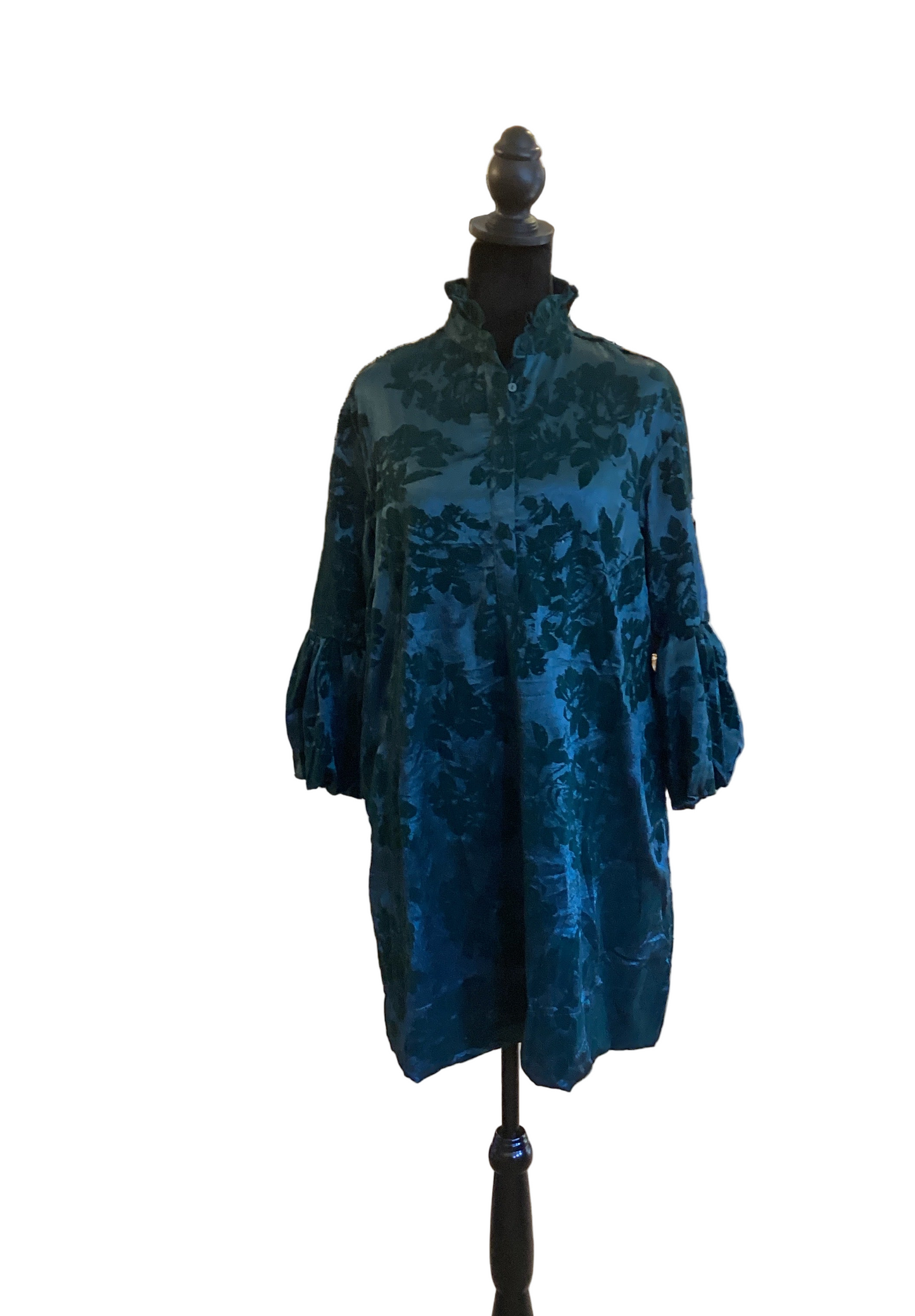 Glam hunter green quarter button up dress