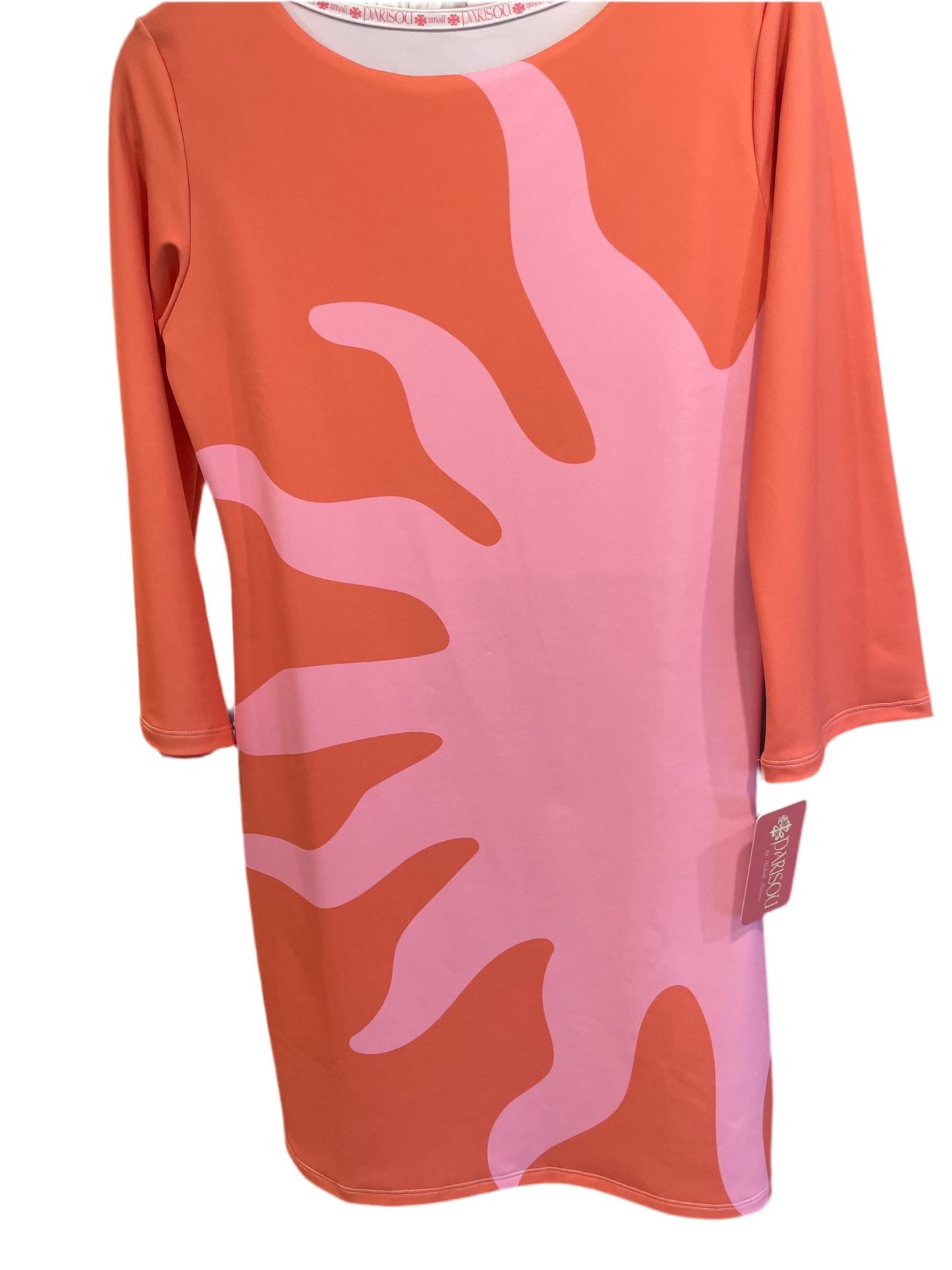 Parisou orange dress with pink sun accent