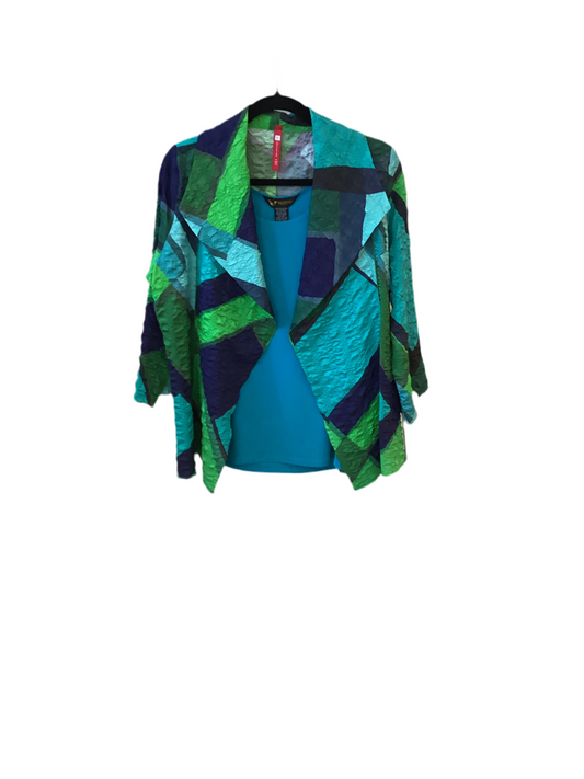 Blue open front jacket