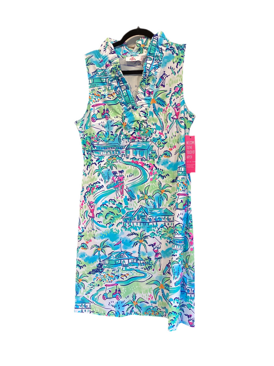 Aryeh sleeveless ruffle neck golf dress