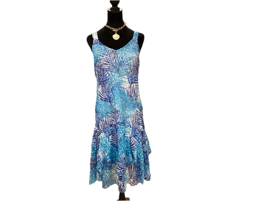 Tango Mango blue/turquoise mesh tea length sundress