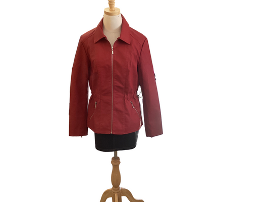 Baccini red leather jacket