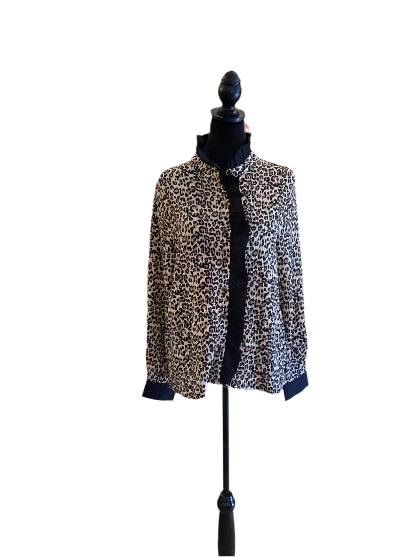 Jodifl animal print long sleeve top with black trim
