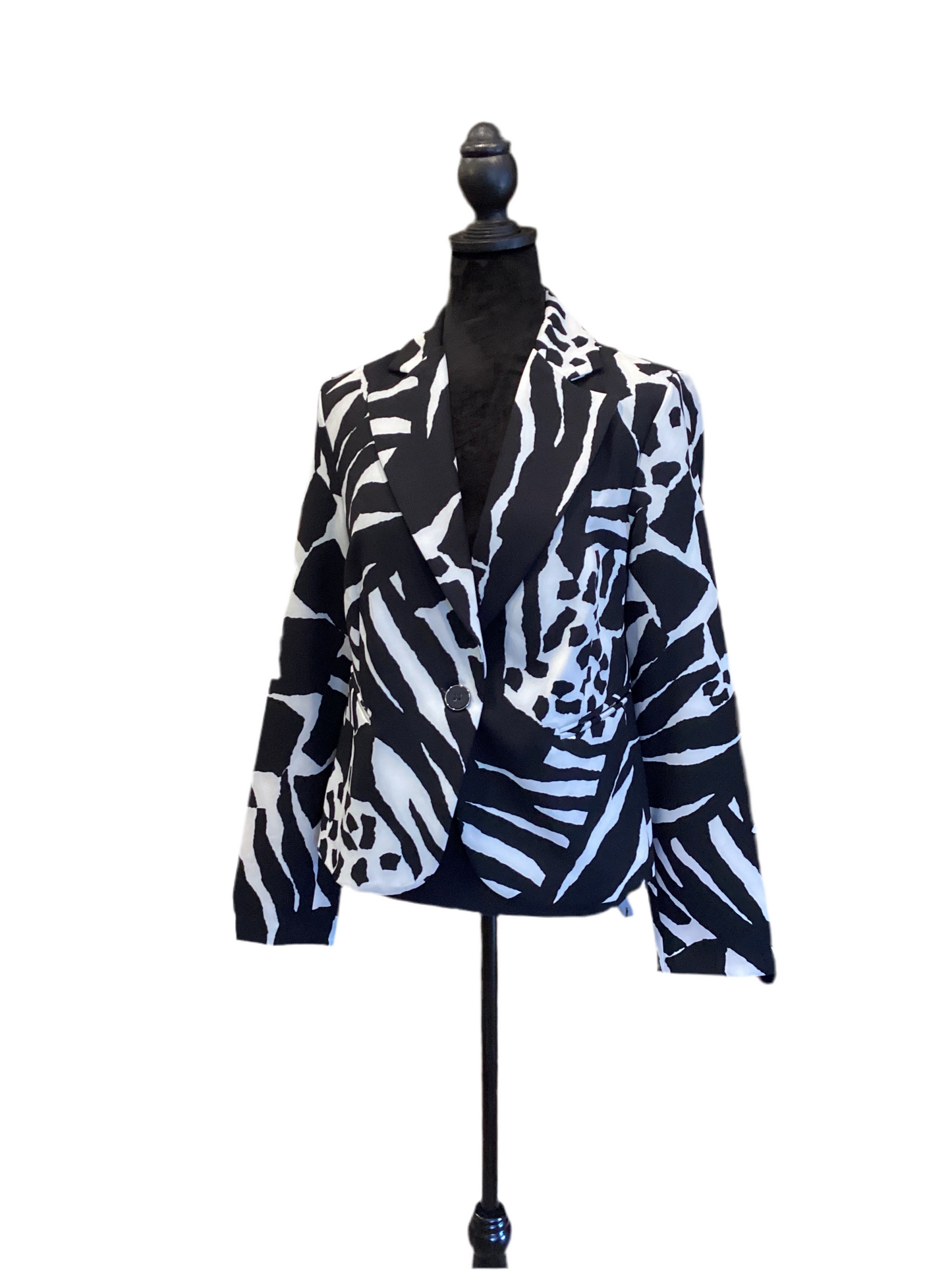 Joseph Ribkoff black/white animal print jacket