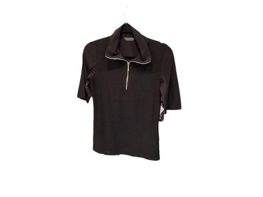 Tango mango half zip short sleeve underarm mesh top