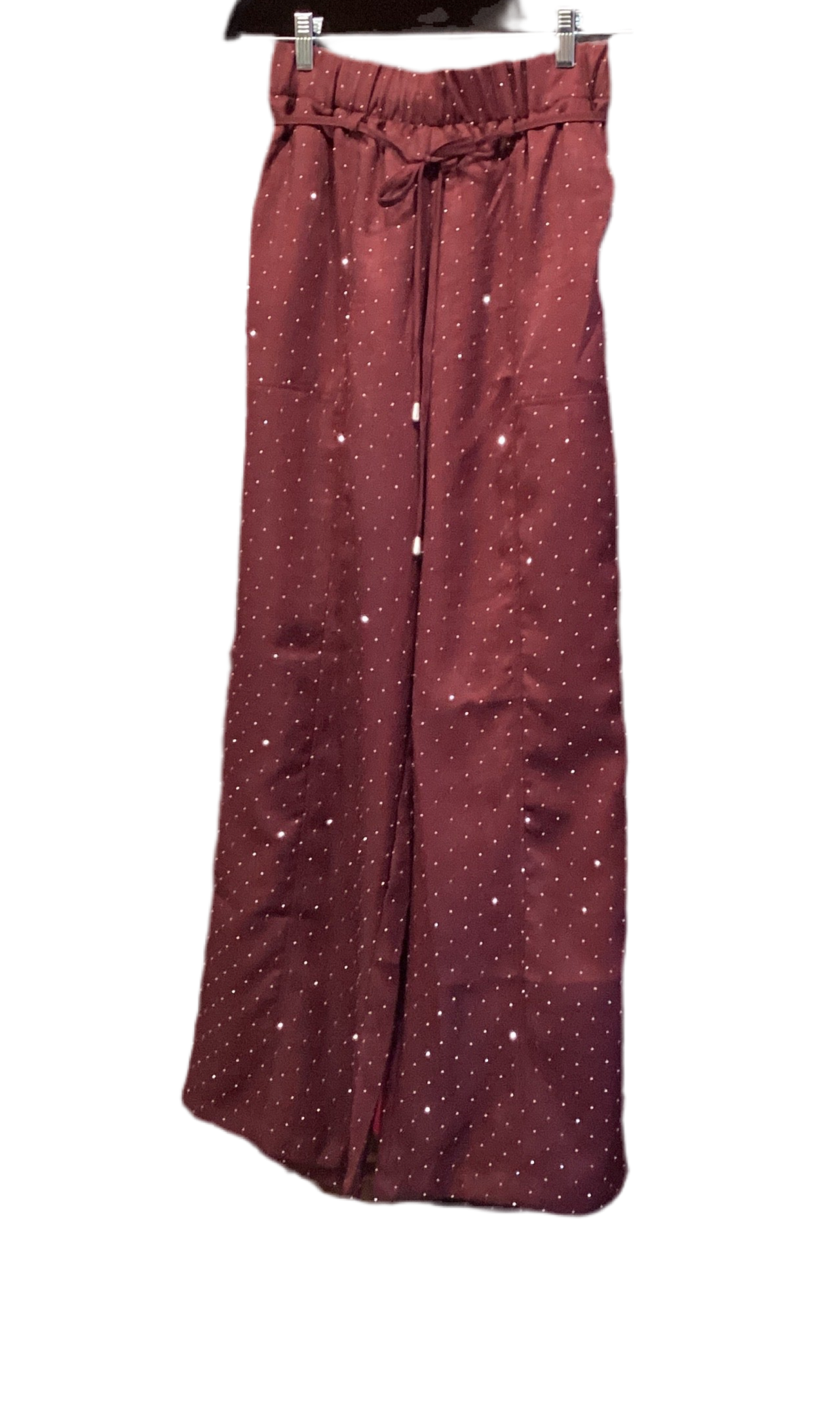 Spin USA burgundy rhinestone pant with elastic waist