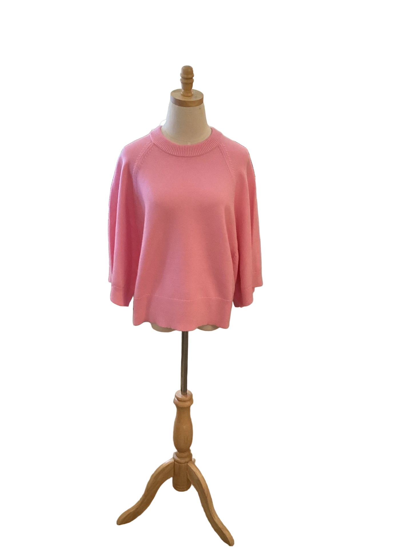 Jodifl pink sweater with quarter length wide sleeves