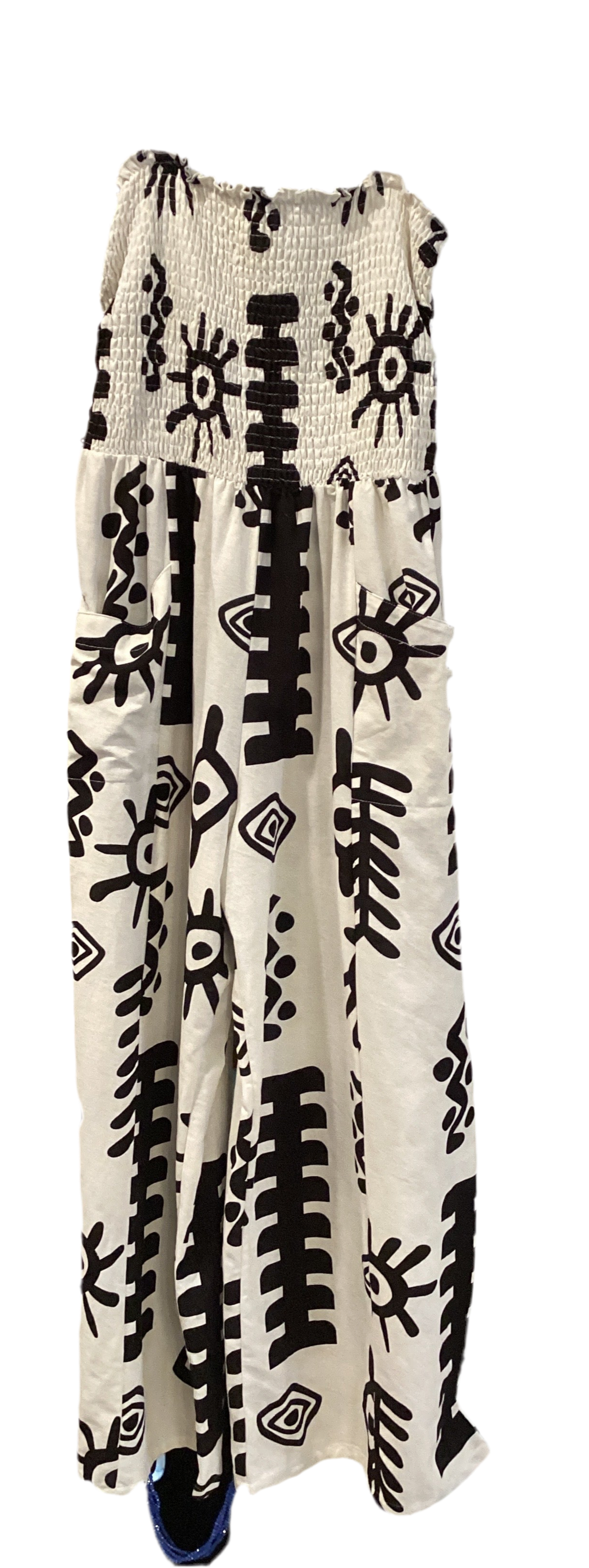 Cream & Black Aztec print jumpsuit