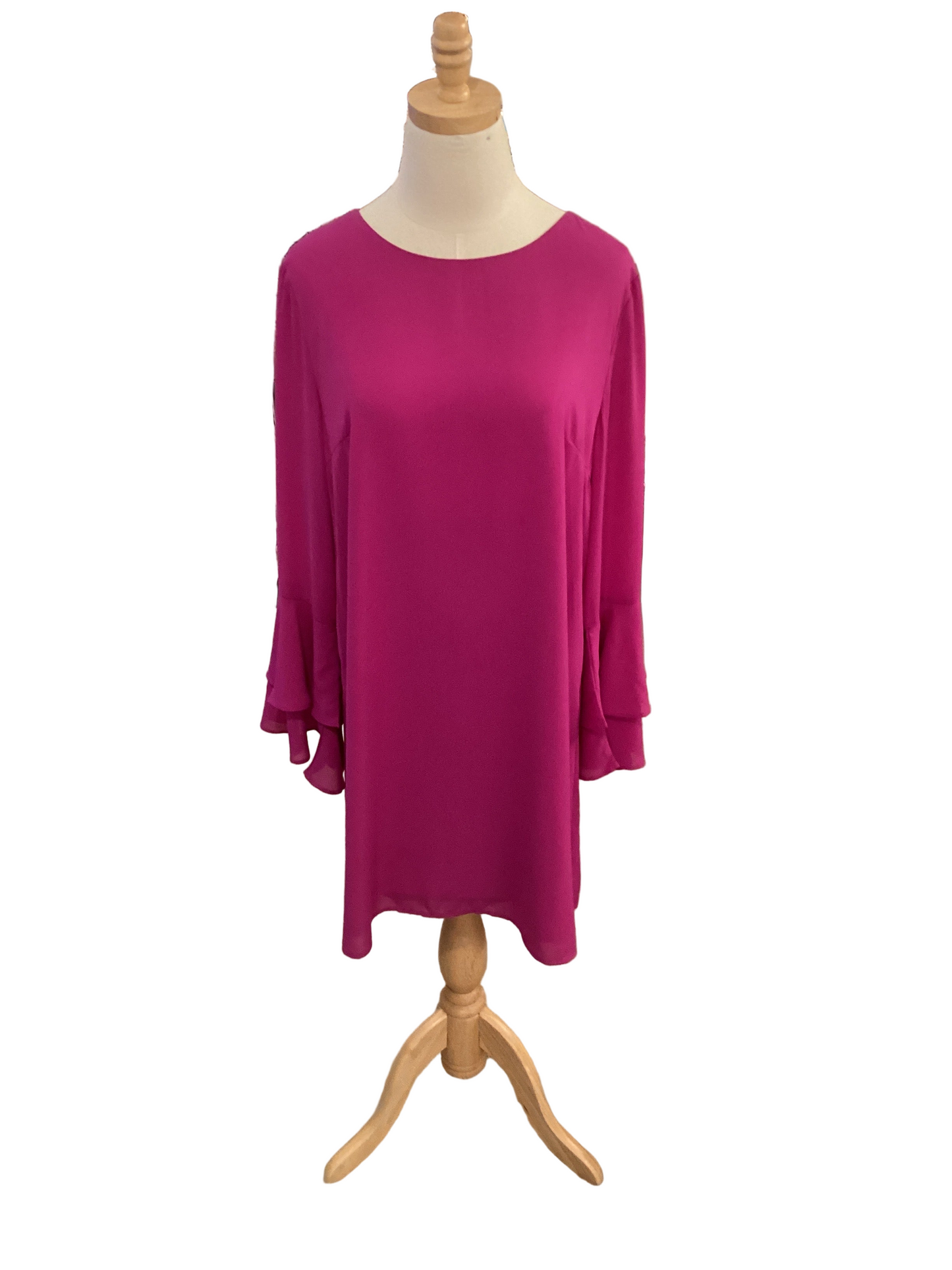 Aryeh magenta dress with ruffle sleeve