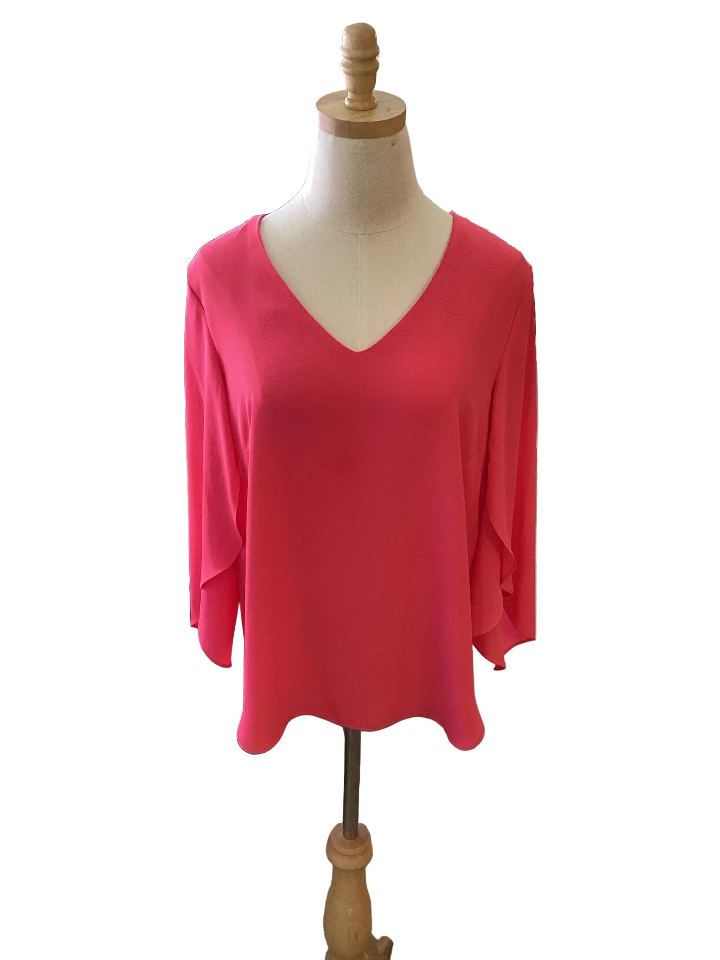 Frank Lyman coral v neck 3/4 sleeve blouse