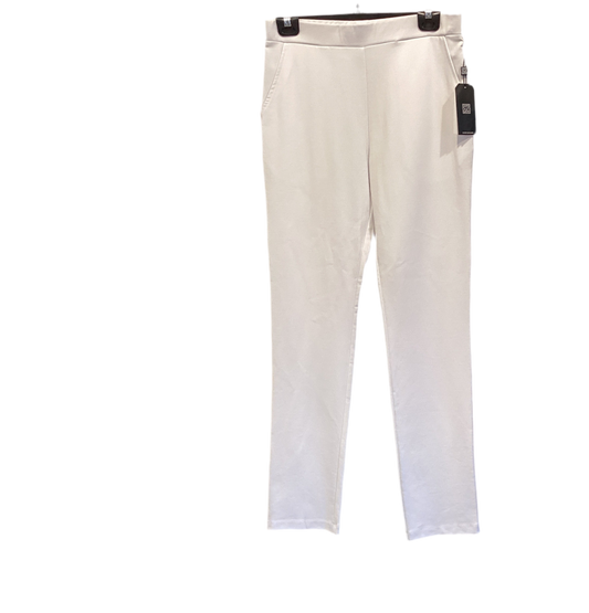 Clara Sun Woo White knit straight leg pant with pockets