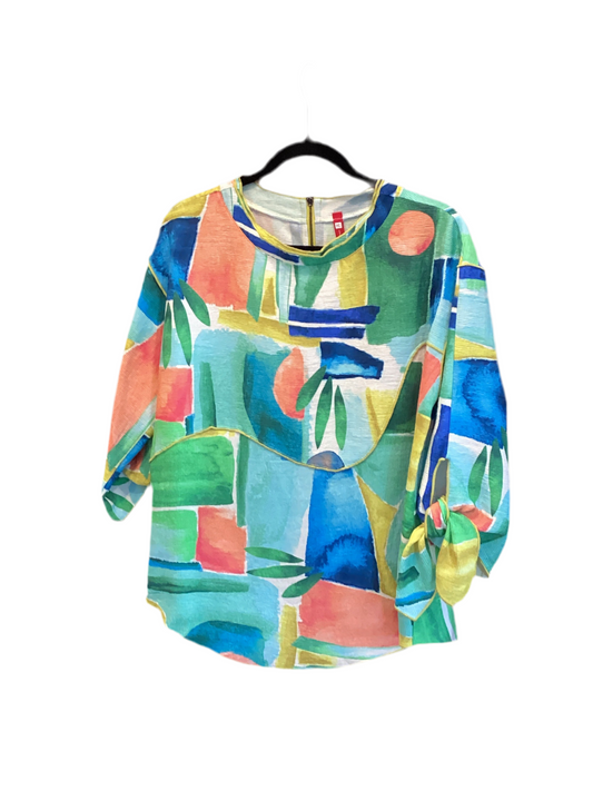 Blue tie sleeve tunic