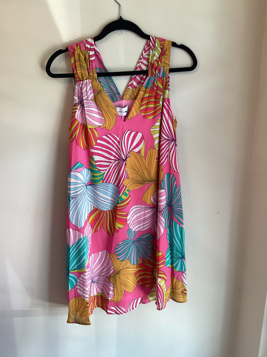 Adrienne rusched strap multi color dress