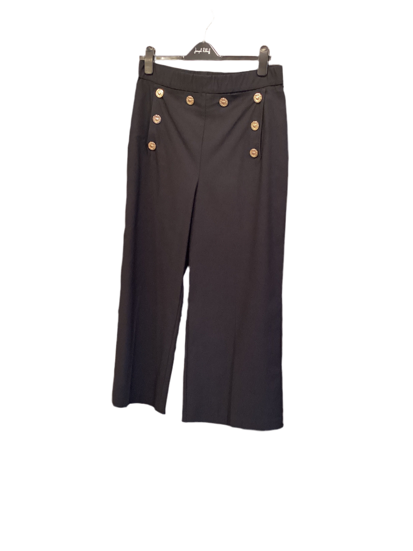 Joseph Ribkoff black pants with gold buttons