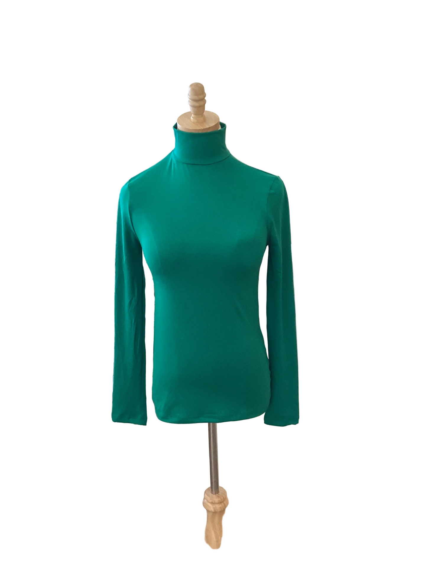 Zenana Kelly green long sleeve mock turtleneck scuba top