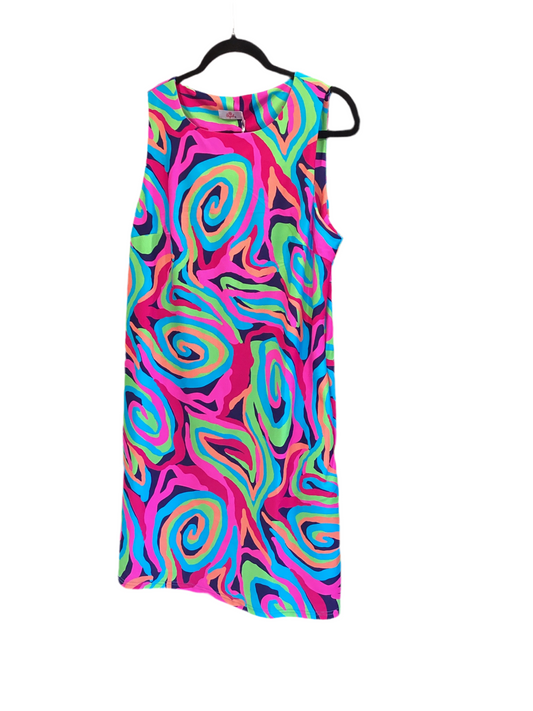 Aryeh multi color swirl print sleeveless dress