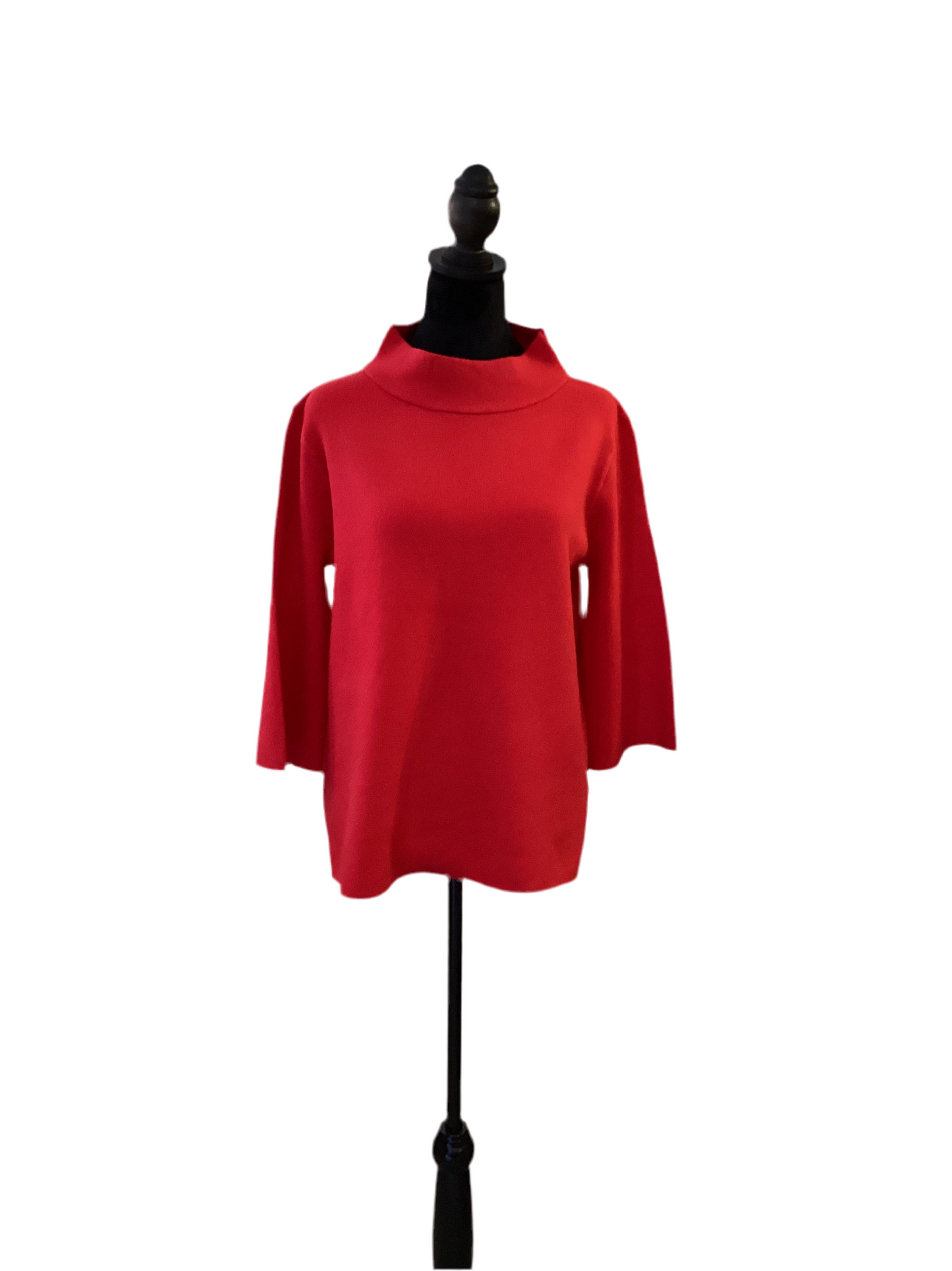 Fate red mock neck bell sleeve sweater