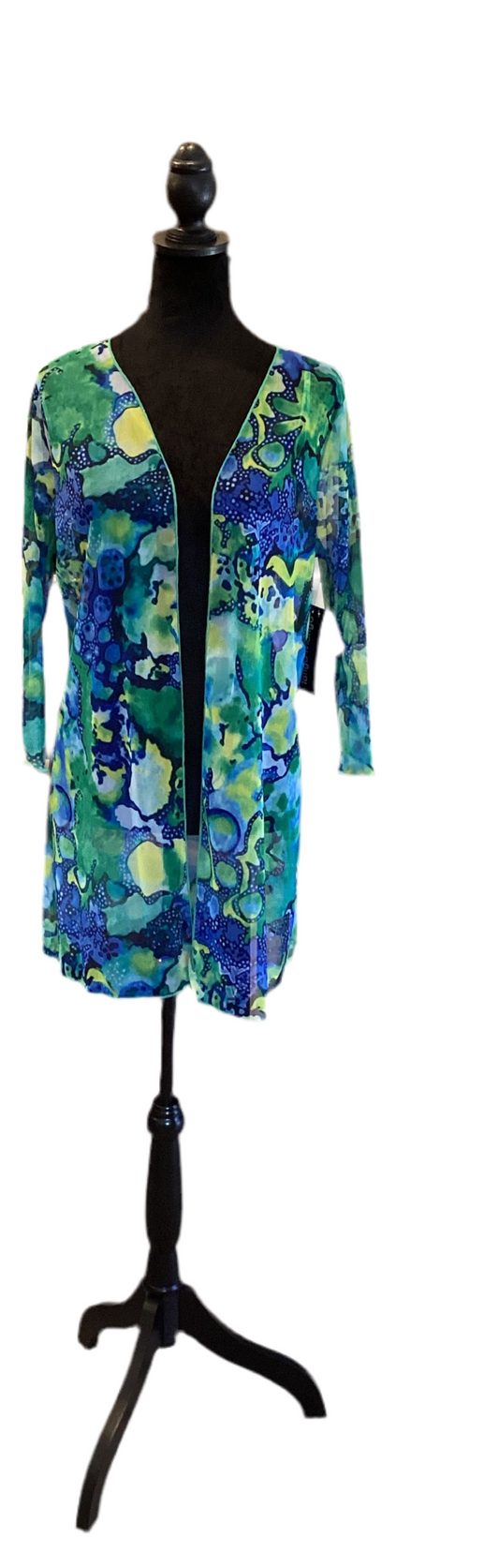 Tango mango blue lime green yellow sheer jacket