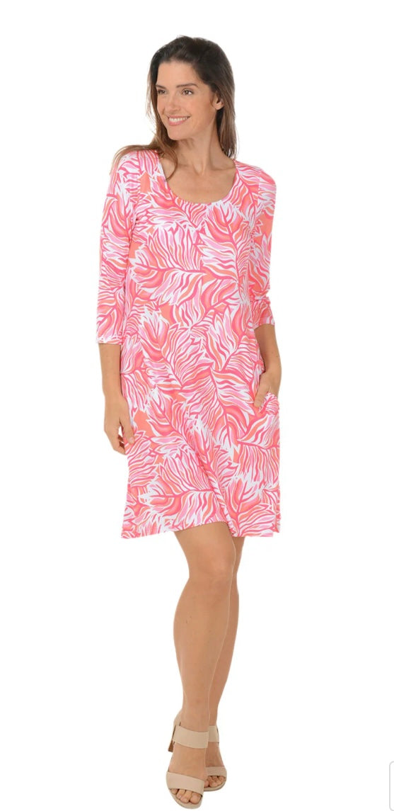 Tiger leaf 3/4 Sleeve Dress