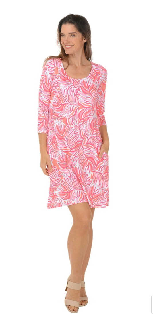 Tiger leaf 3/4 Sleeve Dress