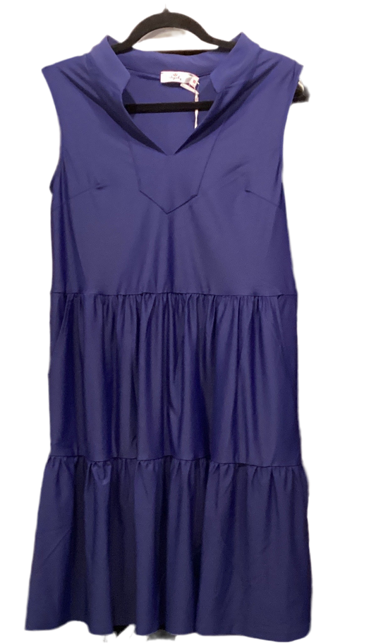 Aryeh navy sleeveless tiered dress
