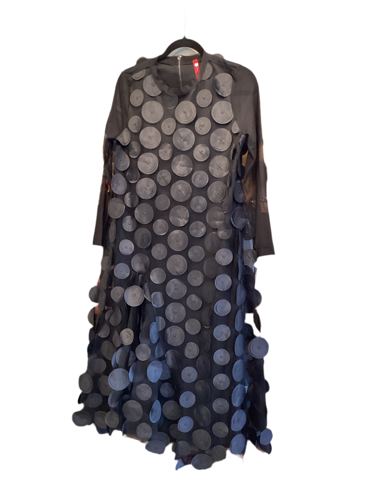 Mesh sleeve ruffle dress