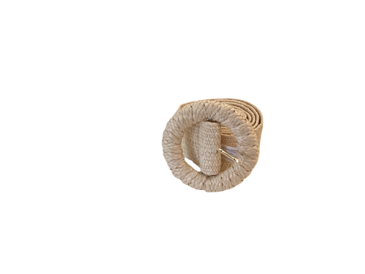 Beige woven wide belt