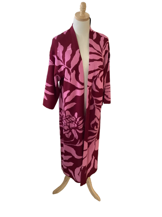 See and Be Seen pink / burgundy open front duster