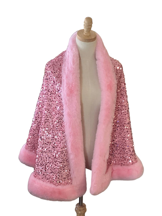 Wona Trading pink sequin shawl