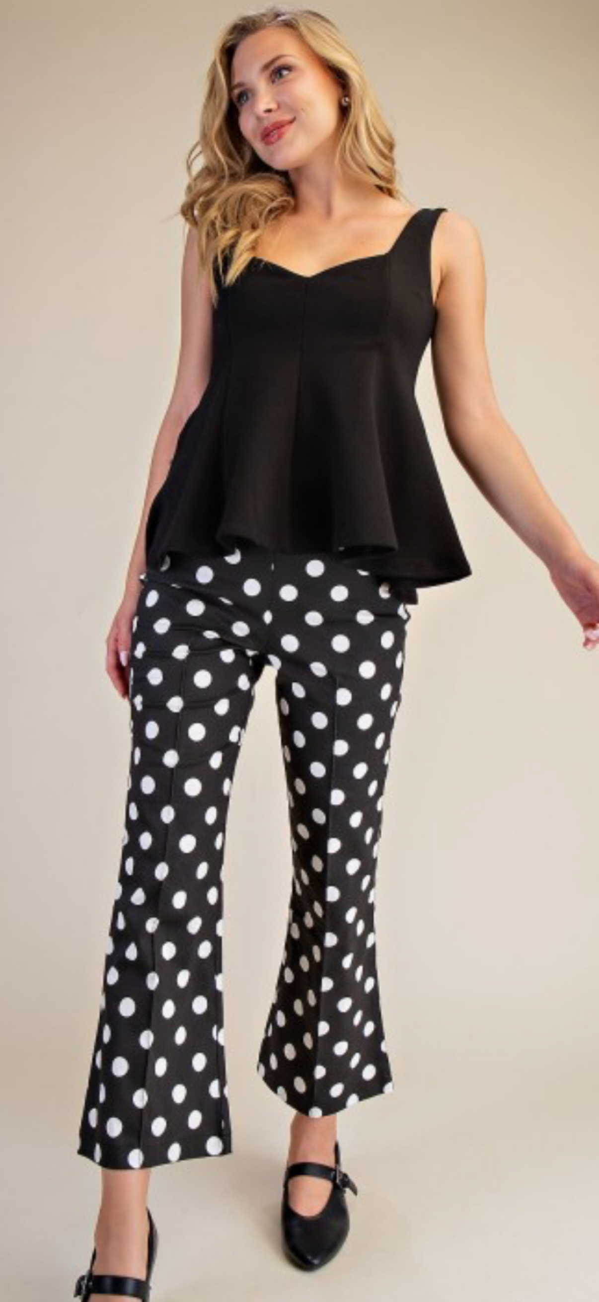 Glam Black Scuba Knit Peplum Top