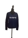Pearls & Camo Lake Murray navy blue lightweight knit sweater