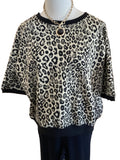 Annie Wear leopard jacquard knit top