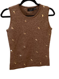 LTX bronze metallic tank with sequin accents