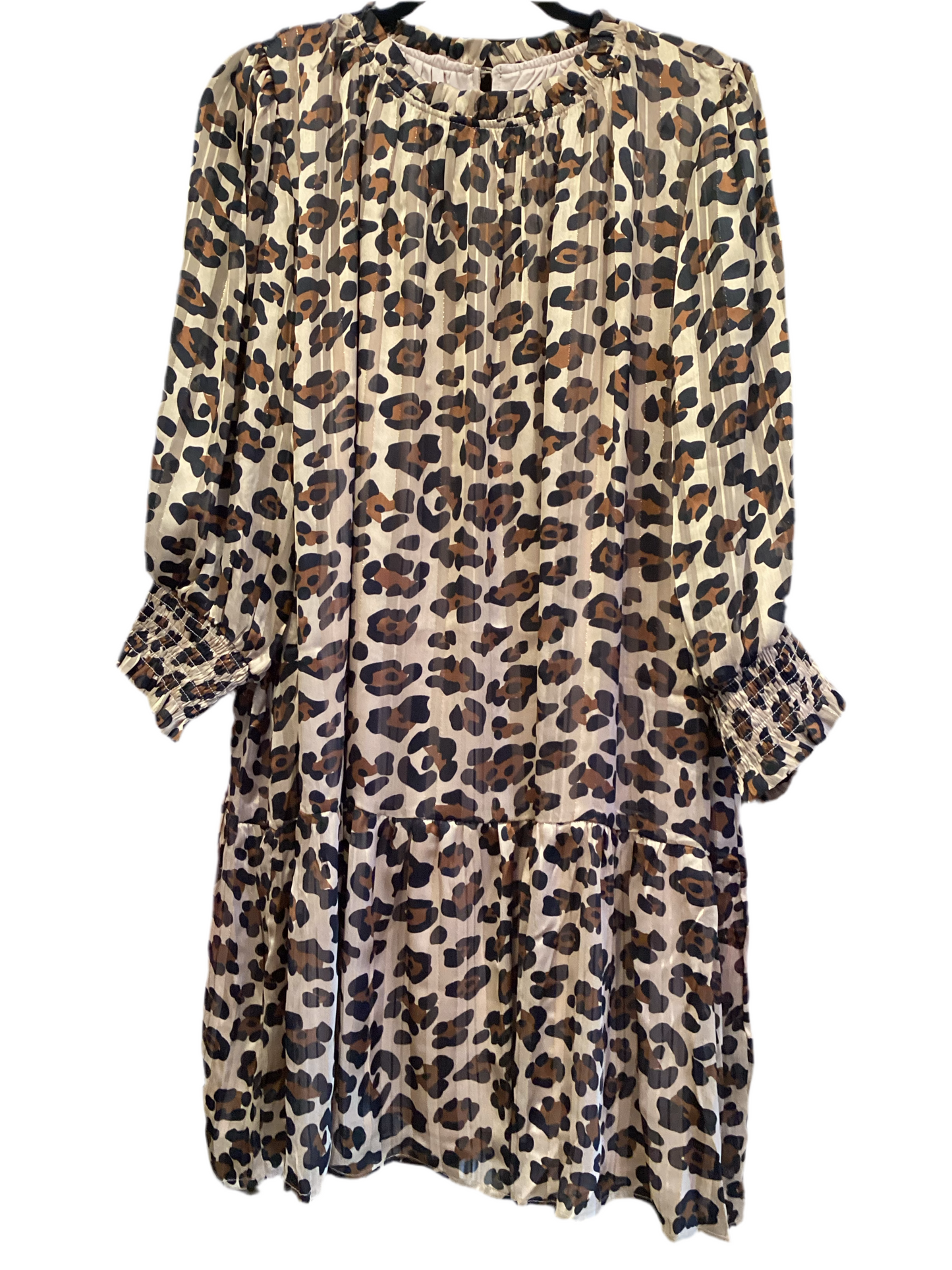 Leopard Print Satin Short Dress