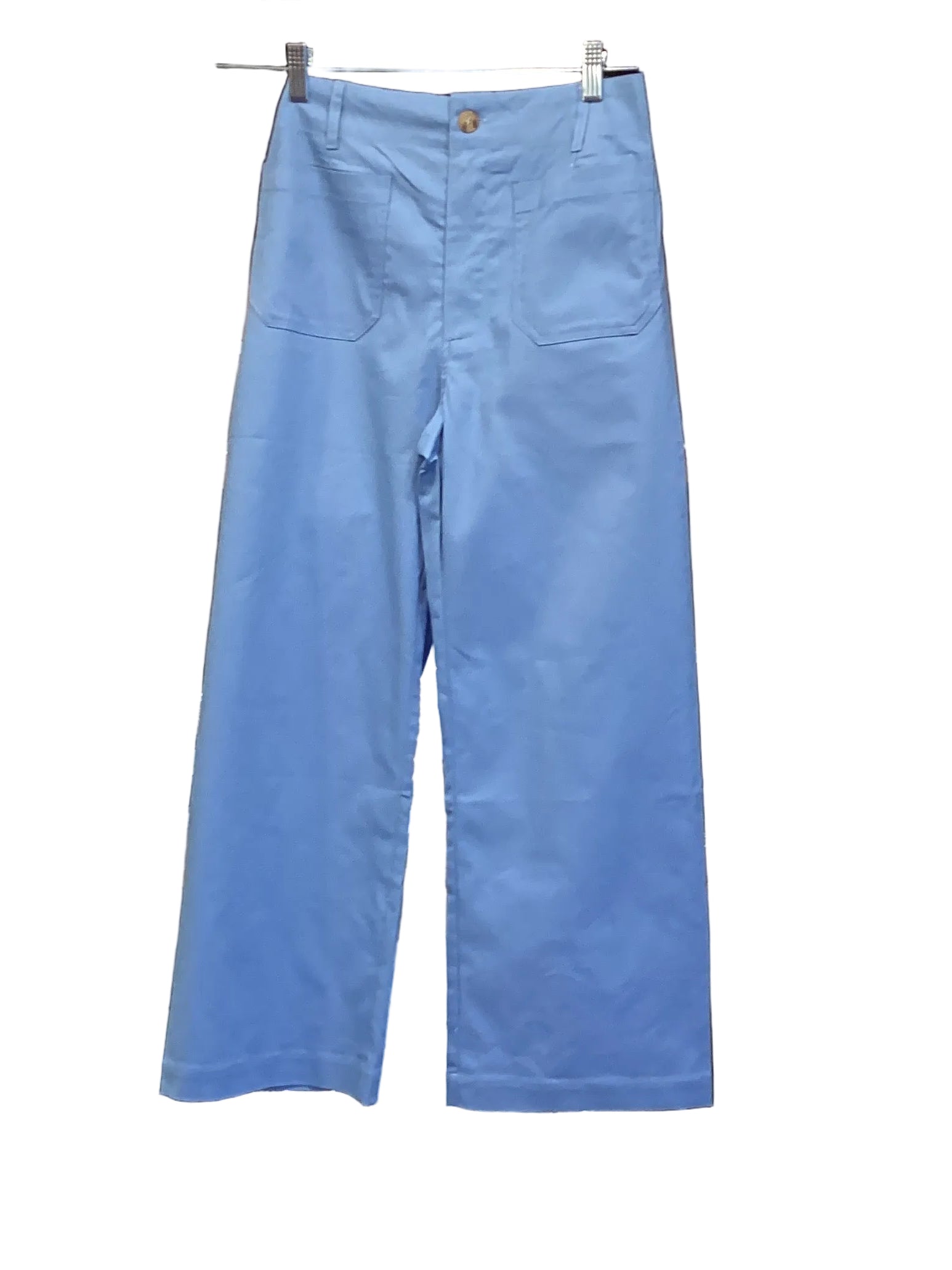Gigio blue wide leg ankle pants with pockets