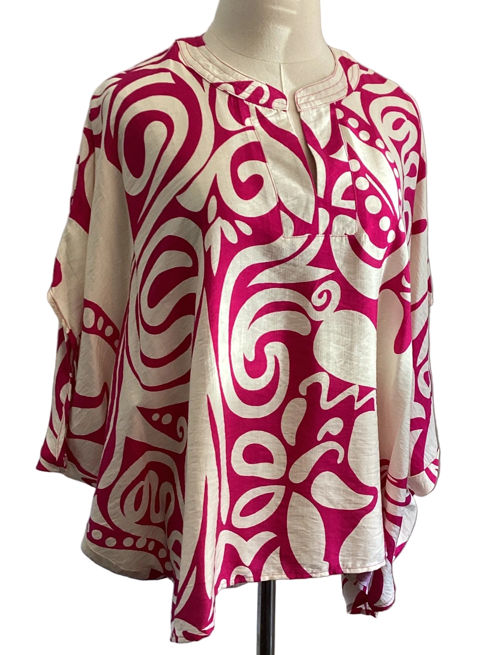 Gigio fuchia tunic with dolman sleeves