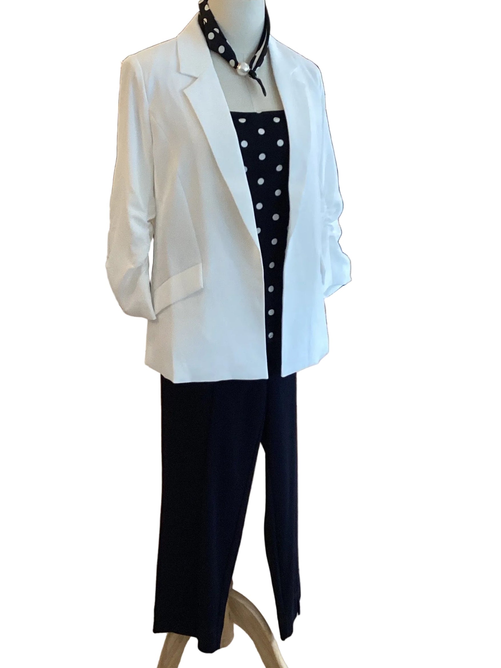 Skies are Blue white 3/4 sleeve jacket