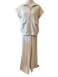 Doe & Rae Oat Buttery soft sleeveless jacket
