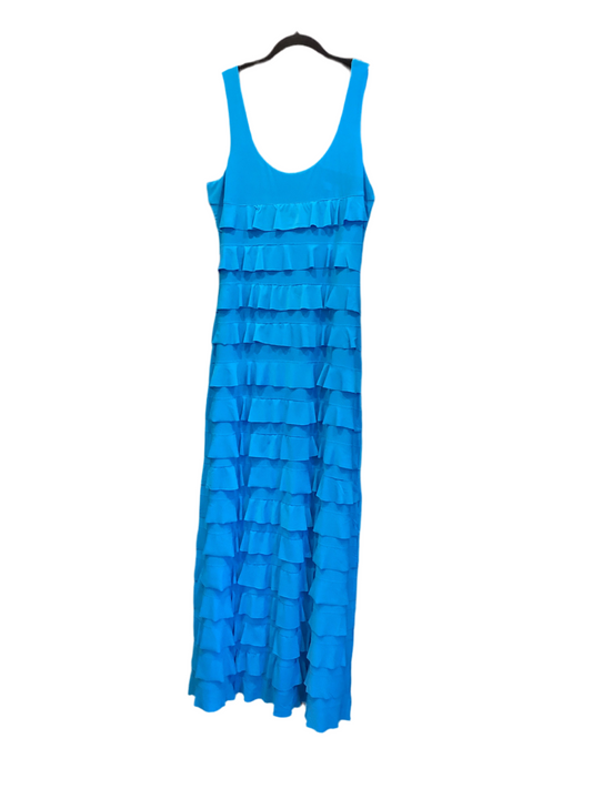 Tango mango turquoise ruffled maxi dress