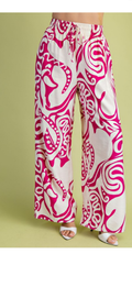 Gigio Fuchsia Print Relaxed Fit Drawstring Pants