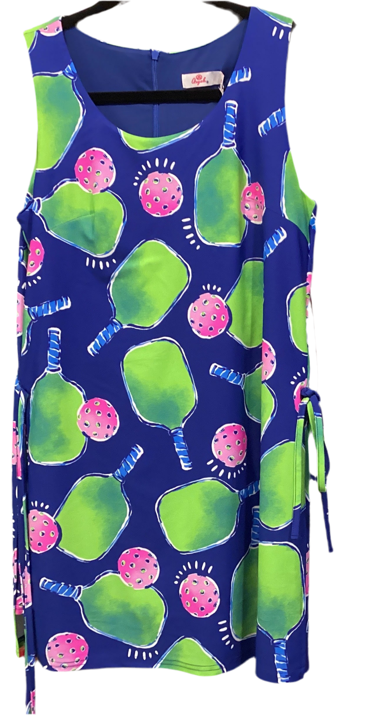 Aryeh navy/lime pickleball skirted romper
