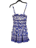 TCEC Blue & White Floral Smocked Romper