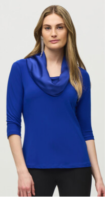 Joseph Ribkoff Royal Cowl Neck 3/4 sleeve top