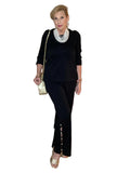 Lior black peek a boo pearl detail pants