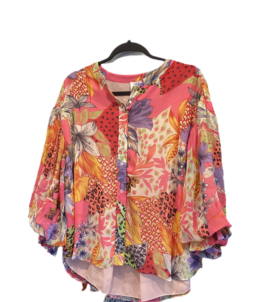 Fate floral 3/4 sleeve tunic
