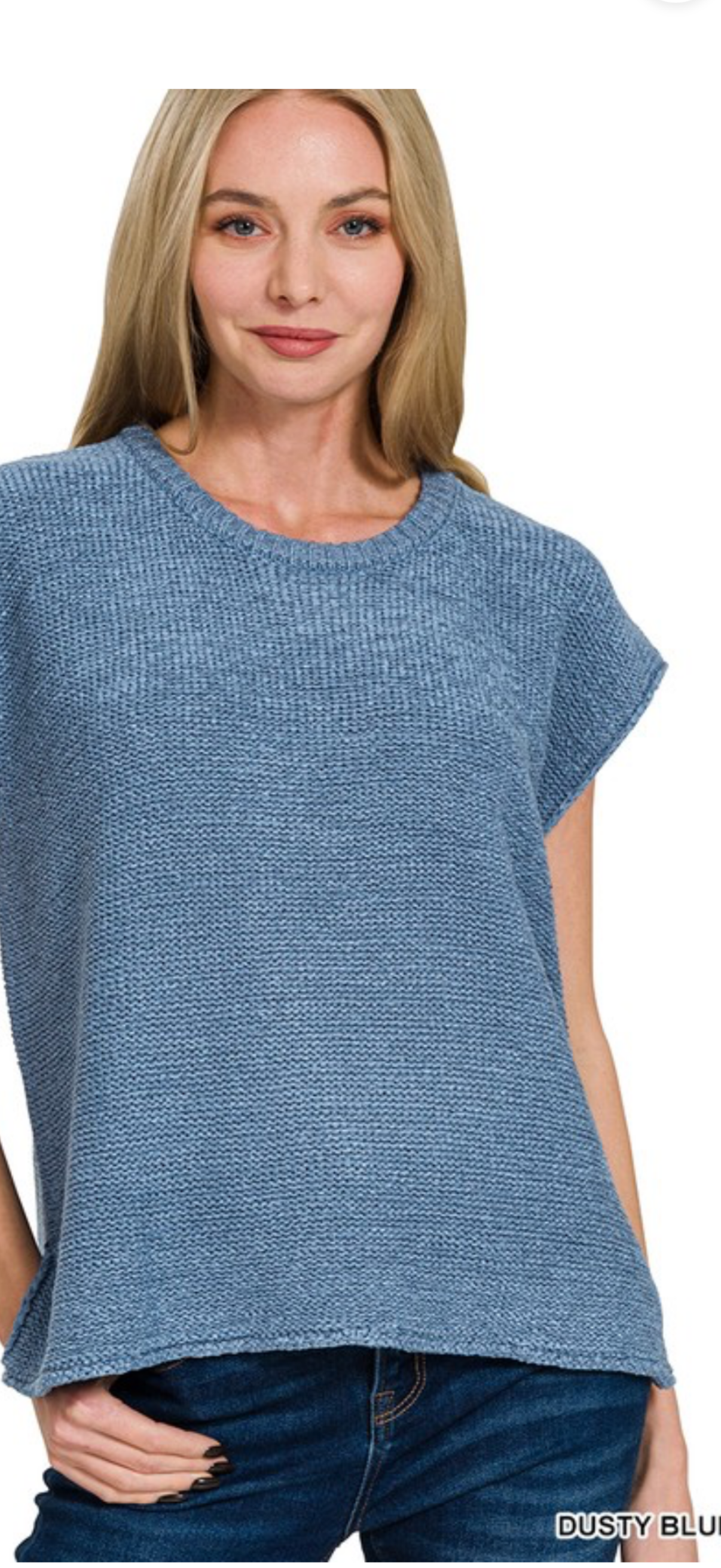 Zenana blue gray sweater vest