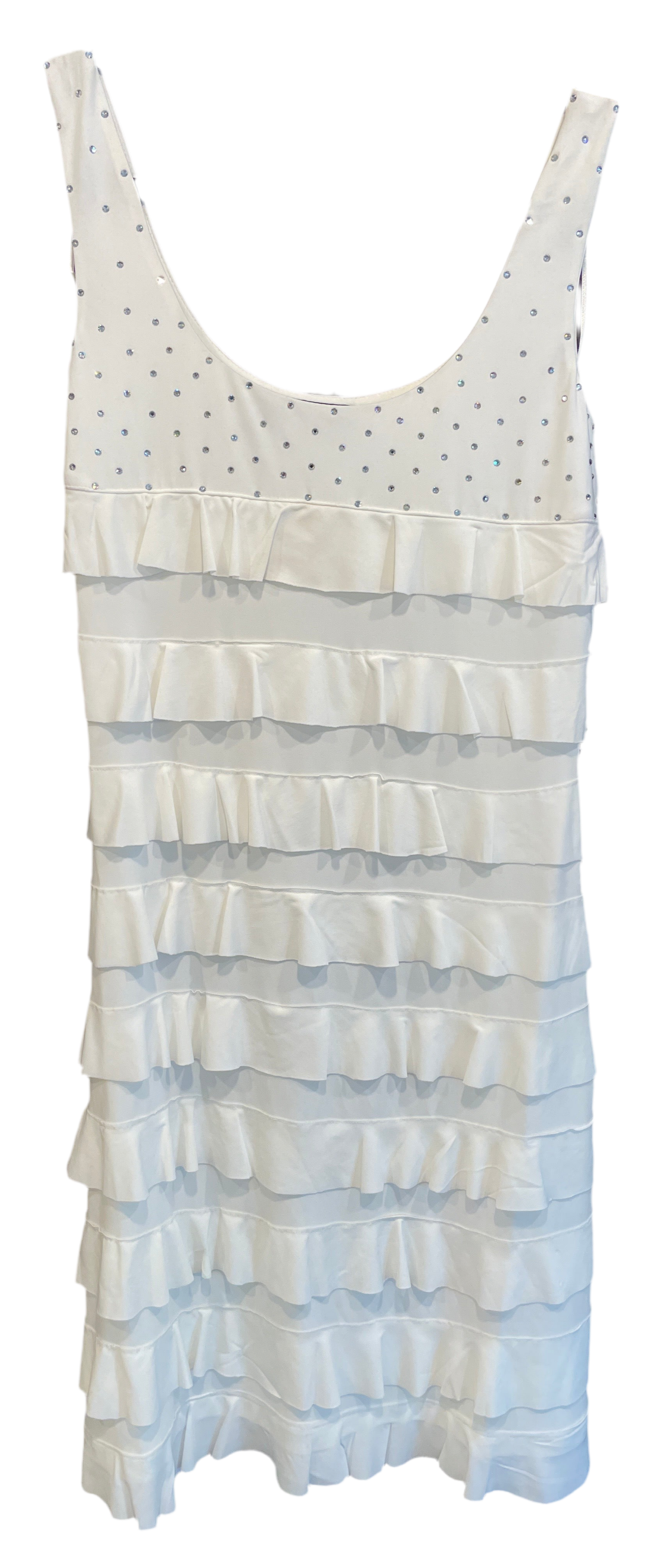 Tango mango white cha cha dress with rhinestone bust