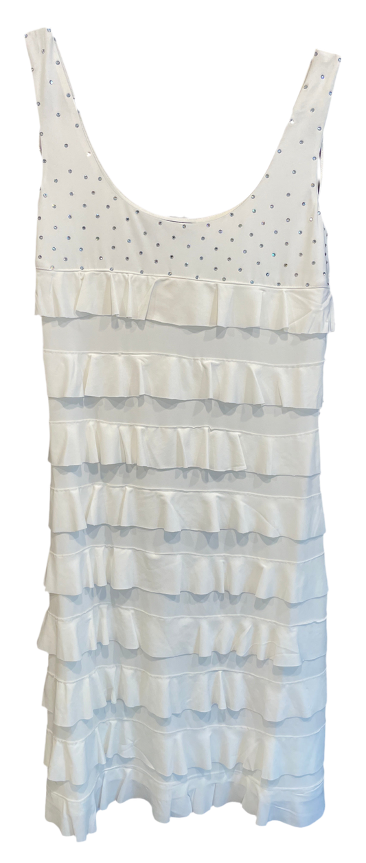 Tango mango white cha cha dress with rhinestone bust